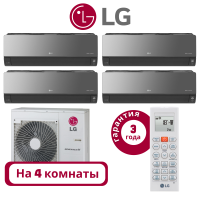 фото Комплект мульти сплит системы LG ARTCOOL Mirror  на 4 комнаты