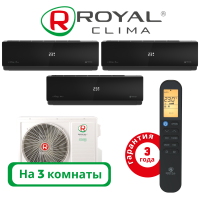 фото Комплект мульти сплит системы Royal Clima серии ATTICA NERO на 3 комнаты