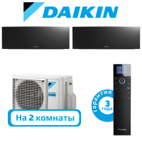 фото Комплект мульти сплит системы Daikin серии EMURA черного цвета на 2 комнаты